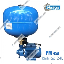Bán Máy bơm nước tăng áp Pentax PM 45 A (0.37 kw) + bình áp 24 lít